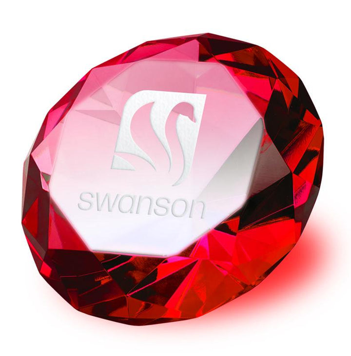 OC018 - Red Diamond Glass Engraved Award