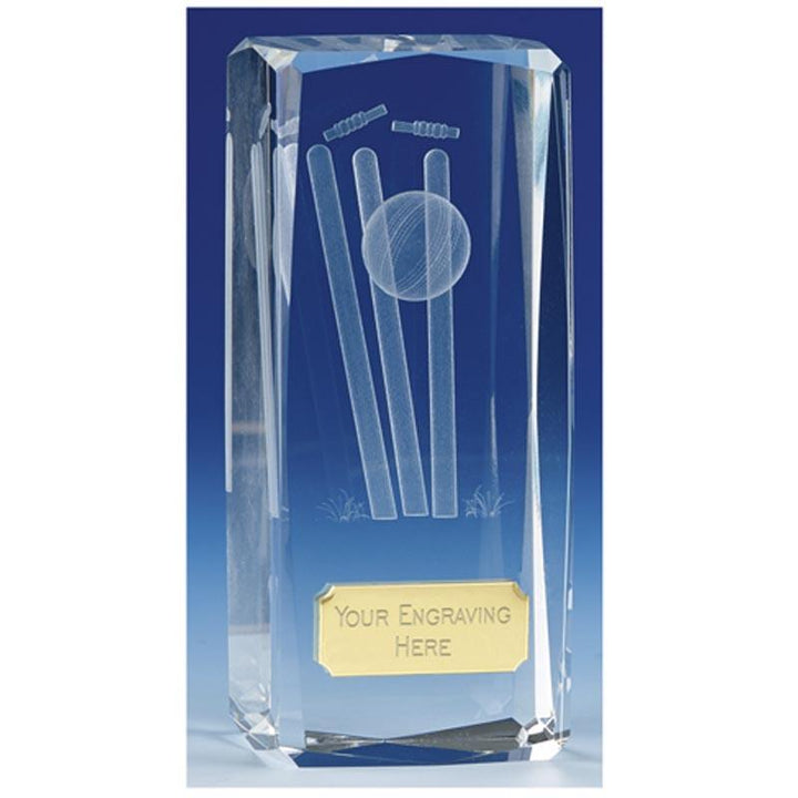 OK020 - Clarity Glass Cricket Trophy (11.5cm)