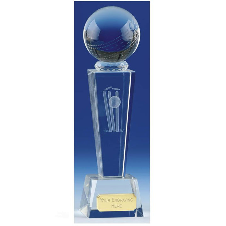 OK025B - Unite Glass Cricket Trophy
