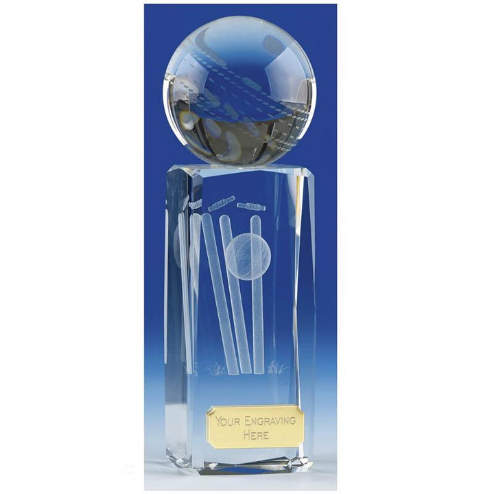 OK027 - Saturn Glass Cricket Trophy (17cm)