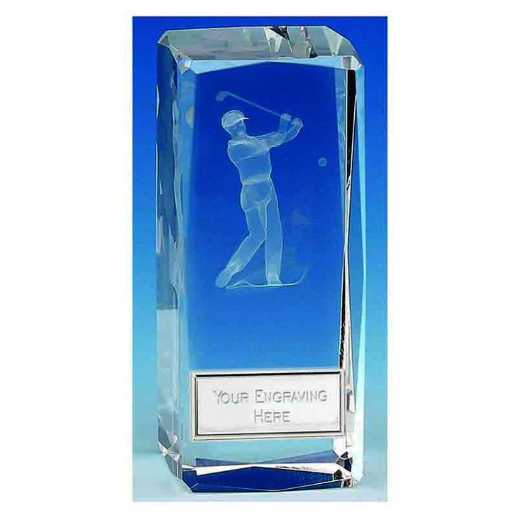 Clarity Male Golfer Crystal Trophy