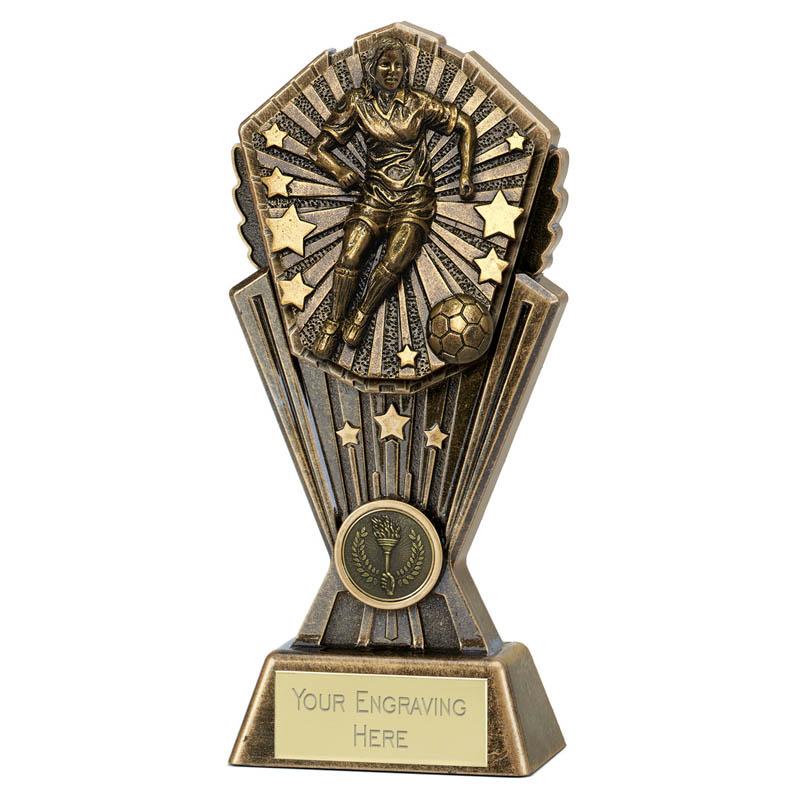PK133 - Cosmos Female Footballer Trophy (2 Sizes)
