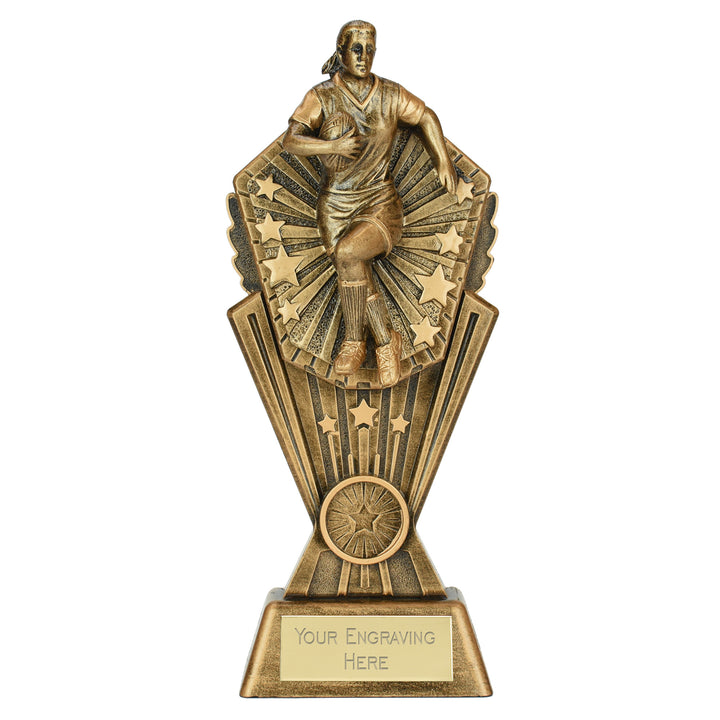 PK304 - Cosmos 3D Female Rugby Trophy (2 Sizes)