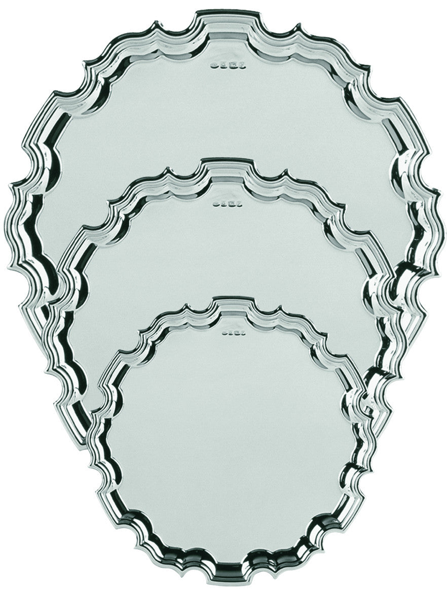 Hallmarked silver Chippendale tray 